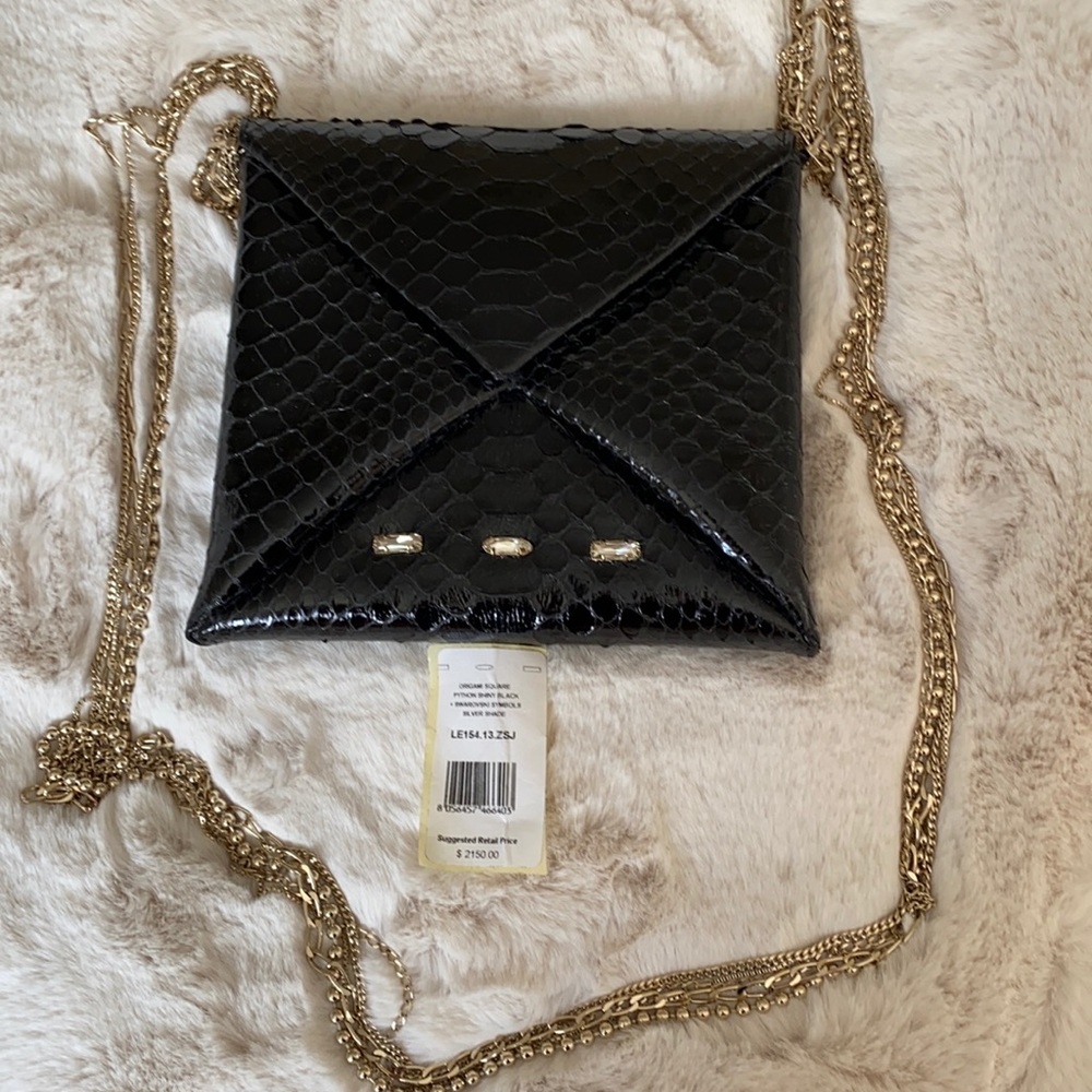 VBH crystal- embellished python crossbody bag